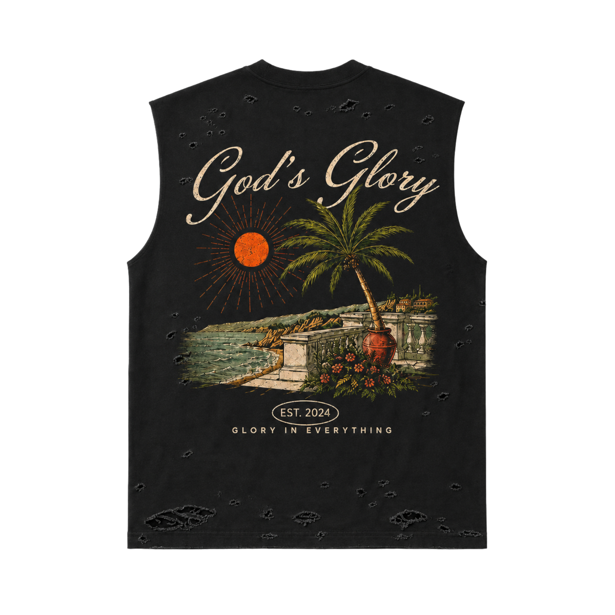 Gods Glory Distressed Sleeveless Tee