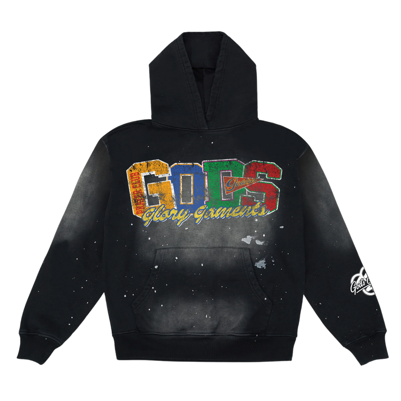 Paint Splatter Washed Varsity Hoodie
