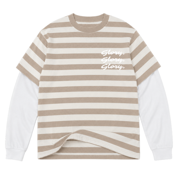 Striped "Glory. Glory. Glory." Double Layered Tee