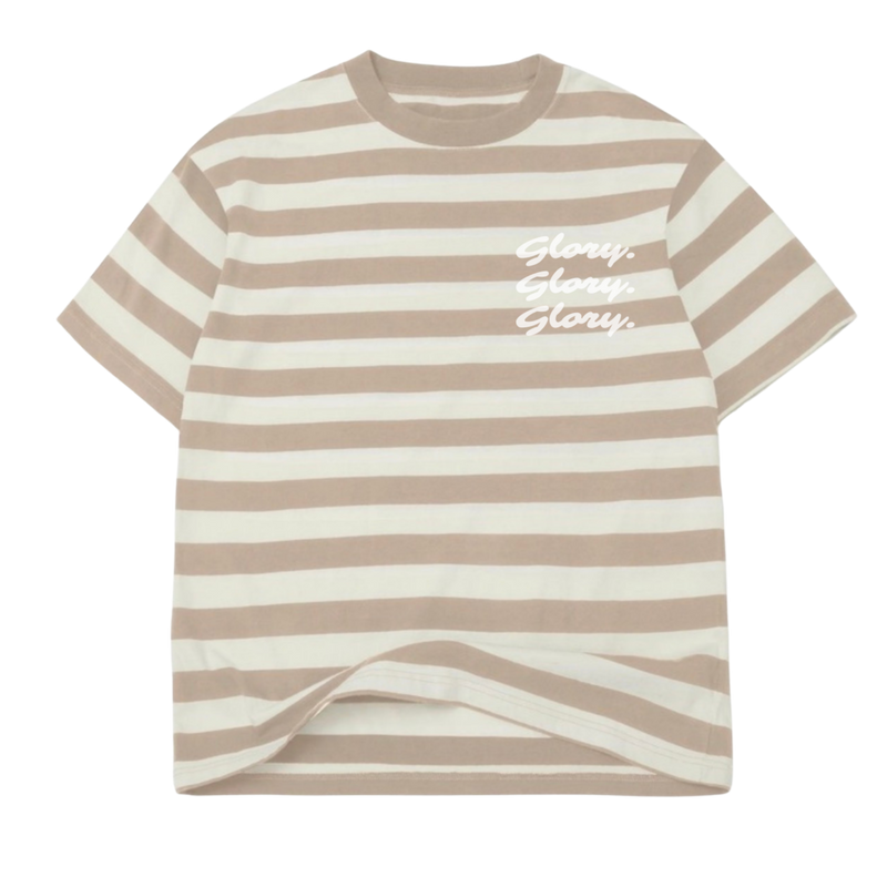 Striped "Glory. Glory. Glory." Tee