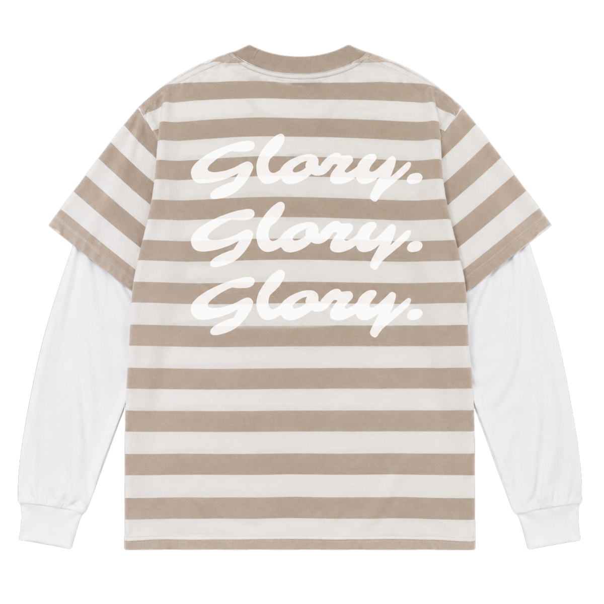 Striped "Glory. Glory. Glory." Double Layered Tee