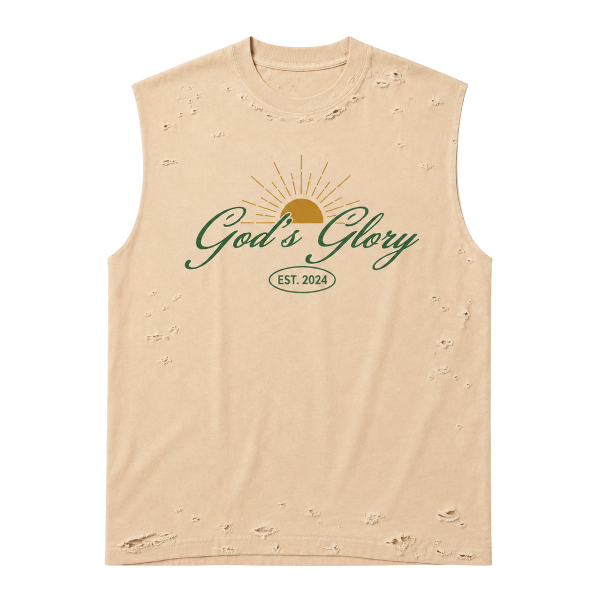 Gods Glory Distressed Sleeveless Tee