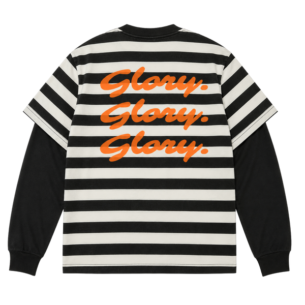 Striped "Glory. Glory. Glory." Double Layered Tee