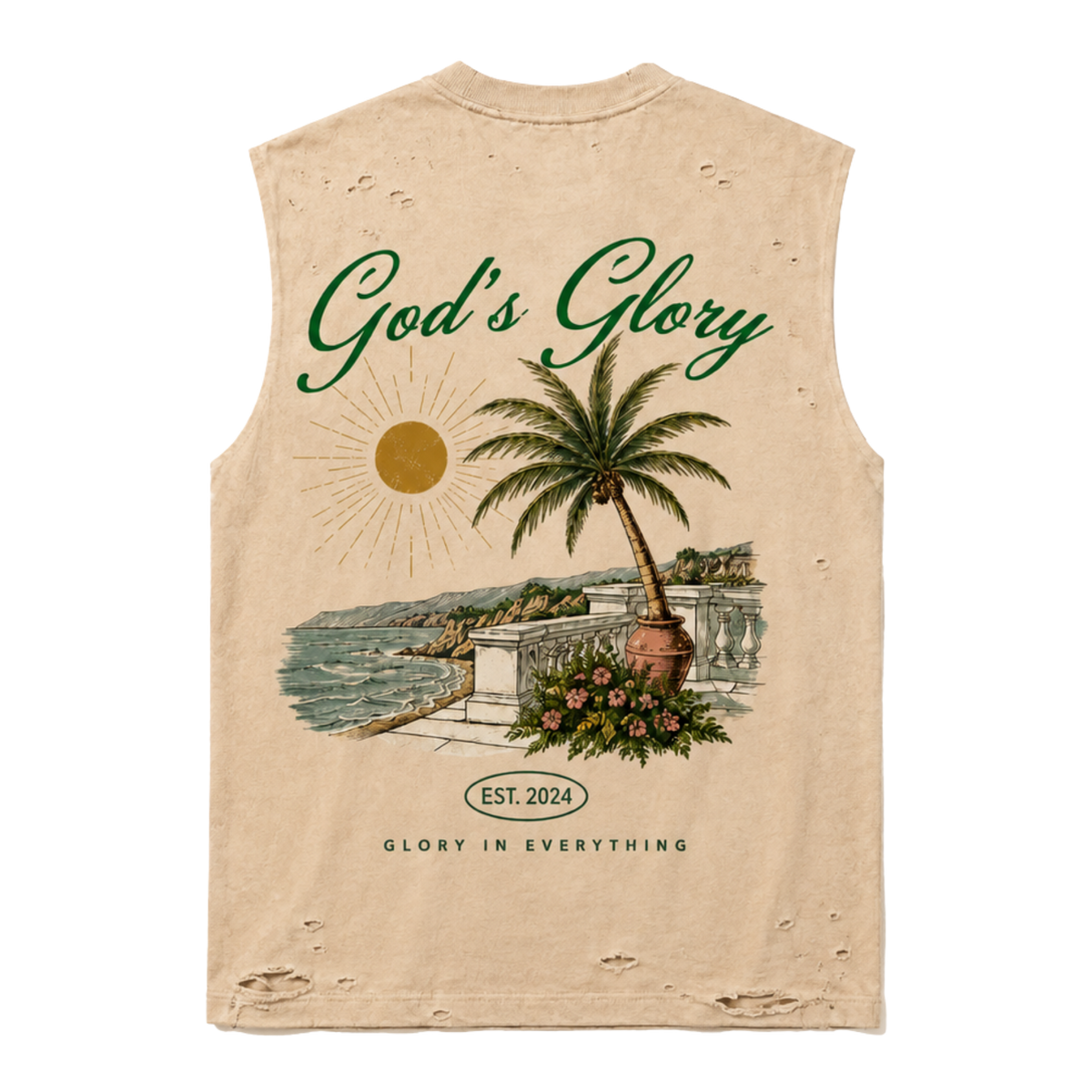 Gods Glory Distressed Sleeveless Tee